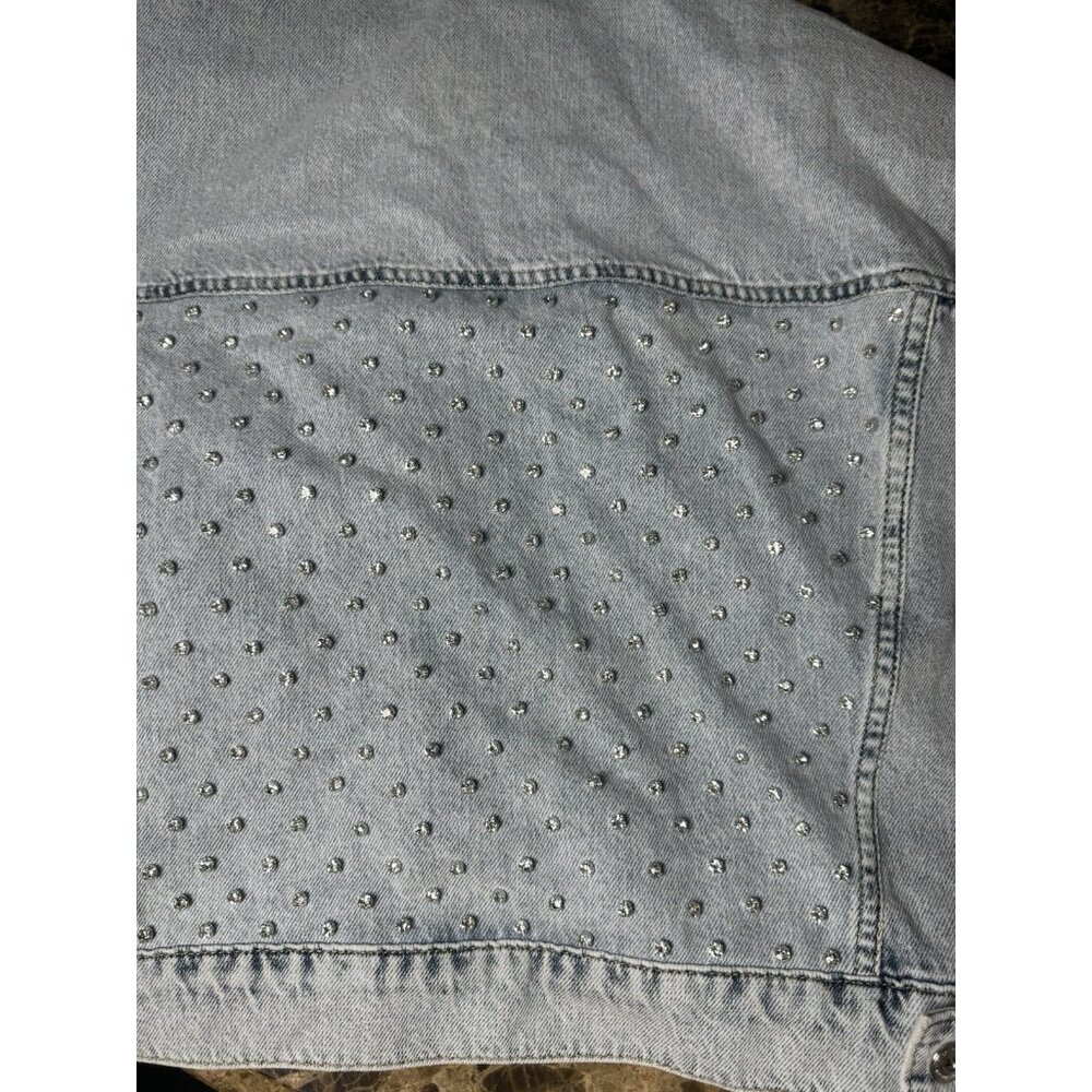Free People Nocturne Studded Women’s denim blue Jacket Size L - Picture 12 of 13